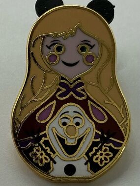 2014 DISNEY ANNA AND OLAF DISNEY PRINCESS NESTING DOLL MYSTERY PIN